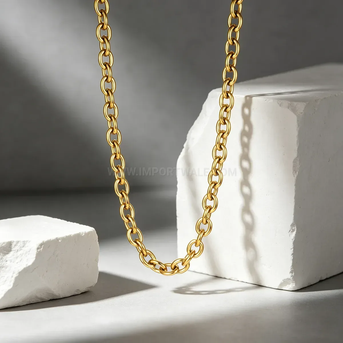 Elegant Stainless Steel OT Clasp Chain Necklace and Bracelet Set