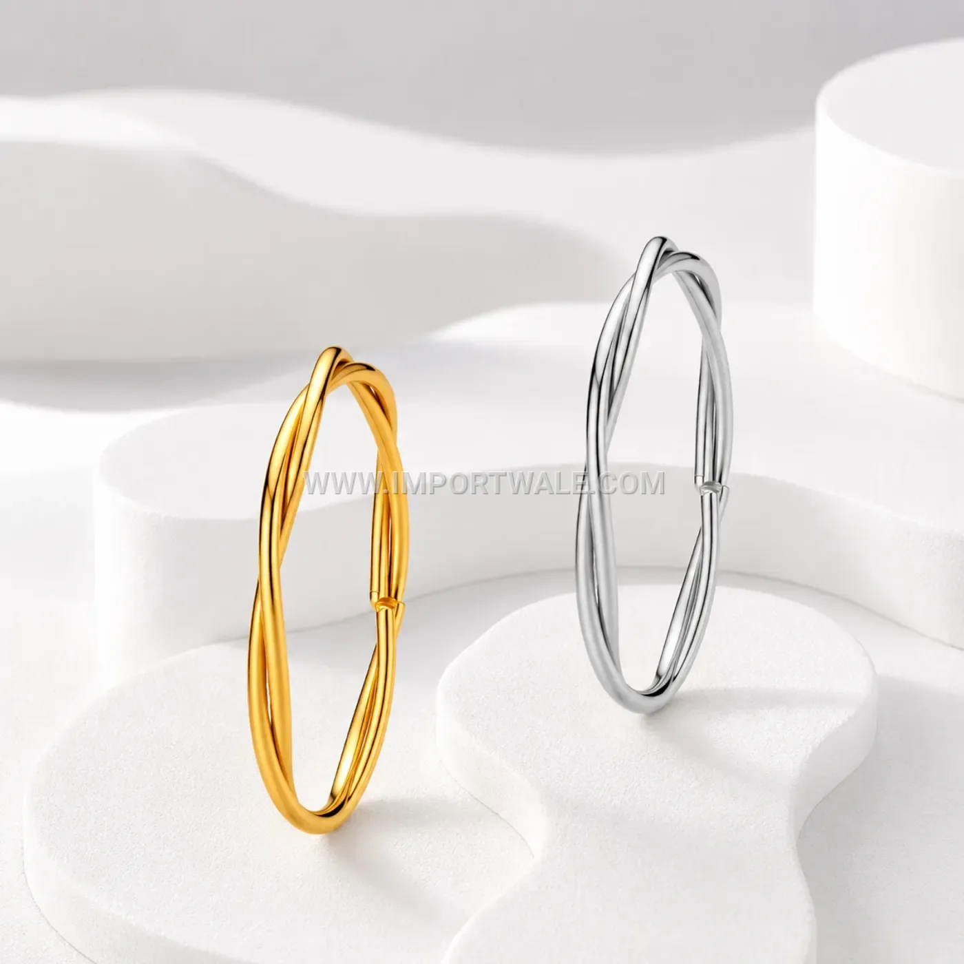 Intertwined Double Strand Twisted Stainless Steel Ring