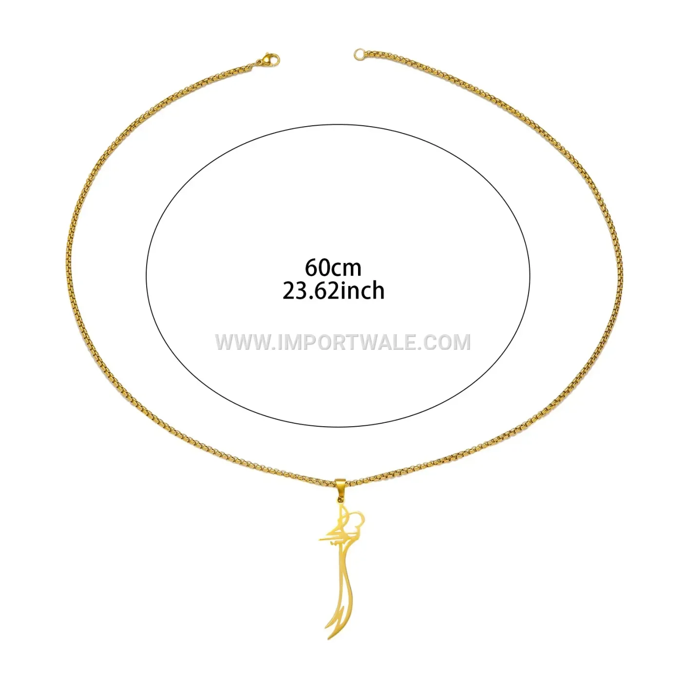 Stainless Steel Zulfiqar Sword Pendant Link Chain Necklace