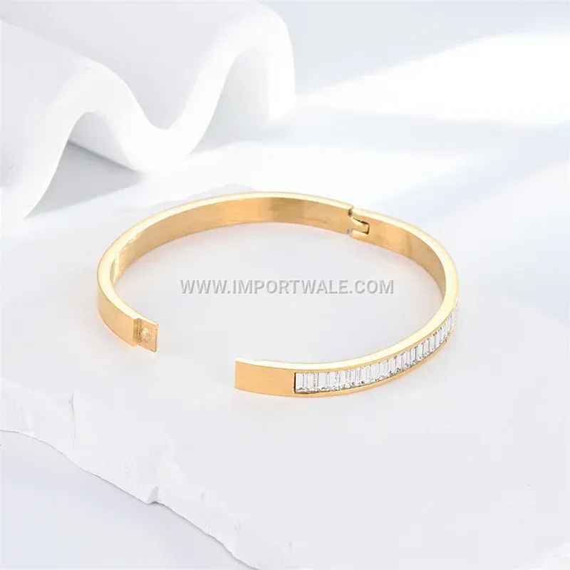 Multi-Strand Faux Leather Rhinestone Bracelet With Stainless Steel Magnetic Clasp