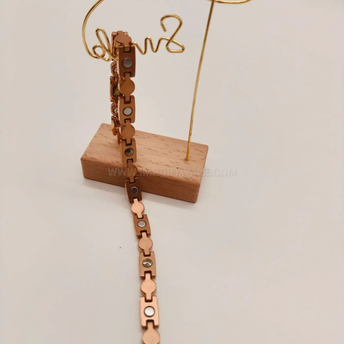 Rose Gold Titanium Steel Germanium Bio Bracelet with Shell Accent