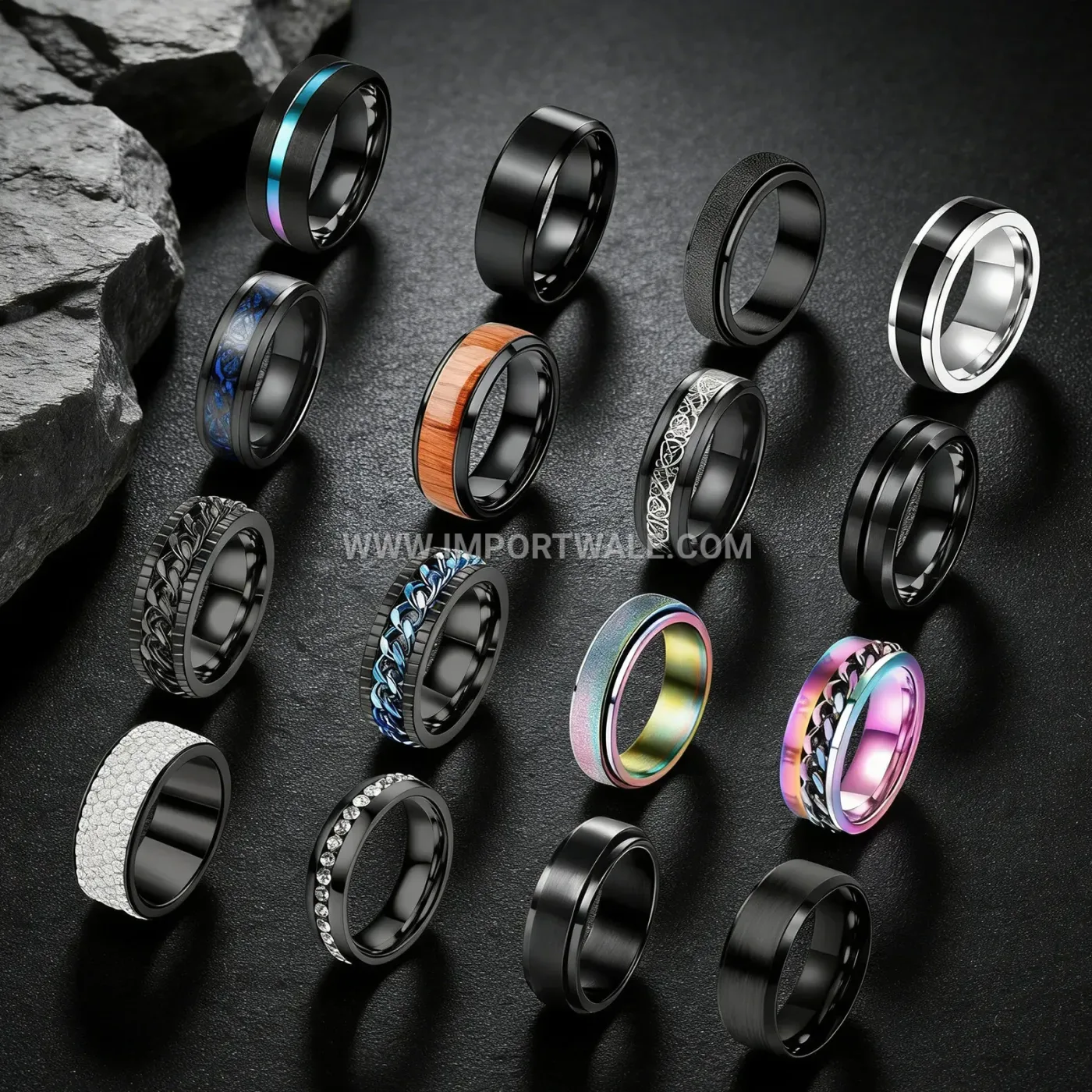 Rotatable Spinner Stainless Steel Band Ring