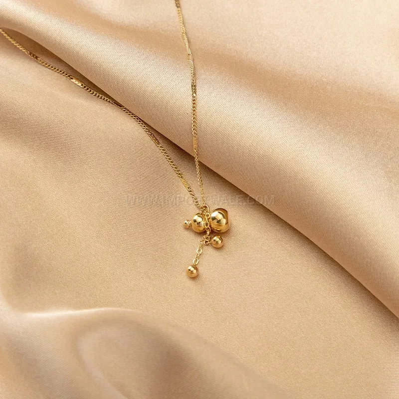 Trendy Minimalist Gold Titanium Steel Gourd Pendant Necklace