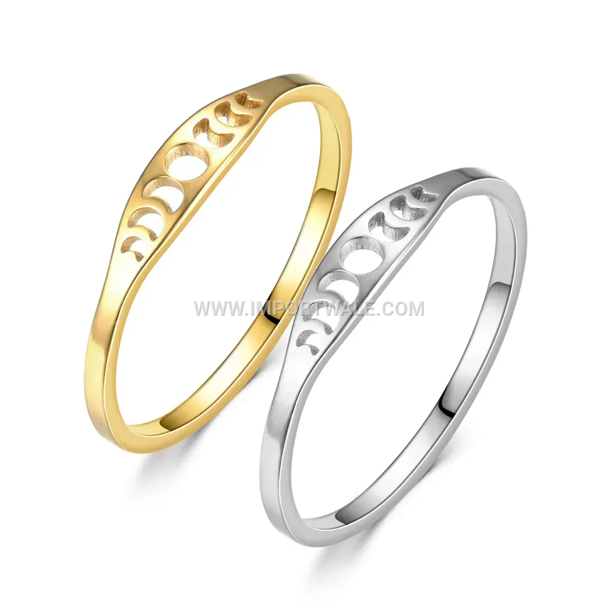 Delicate Cutout Celestial Motif Stainless Steel Band