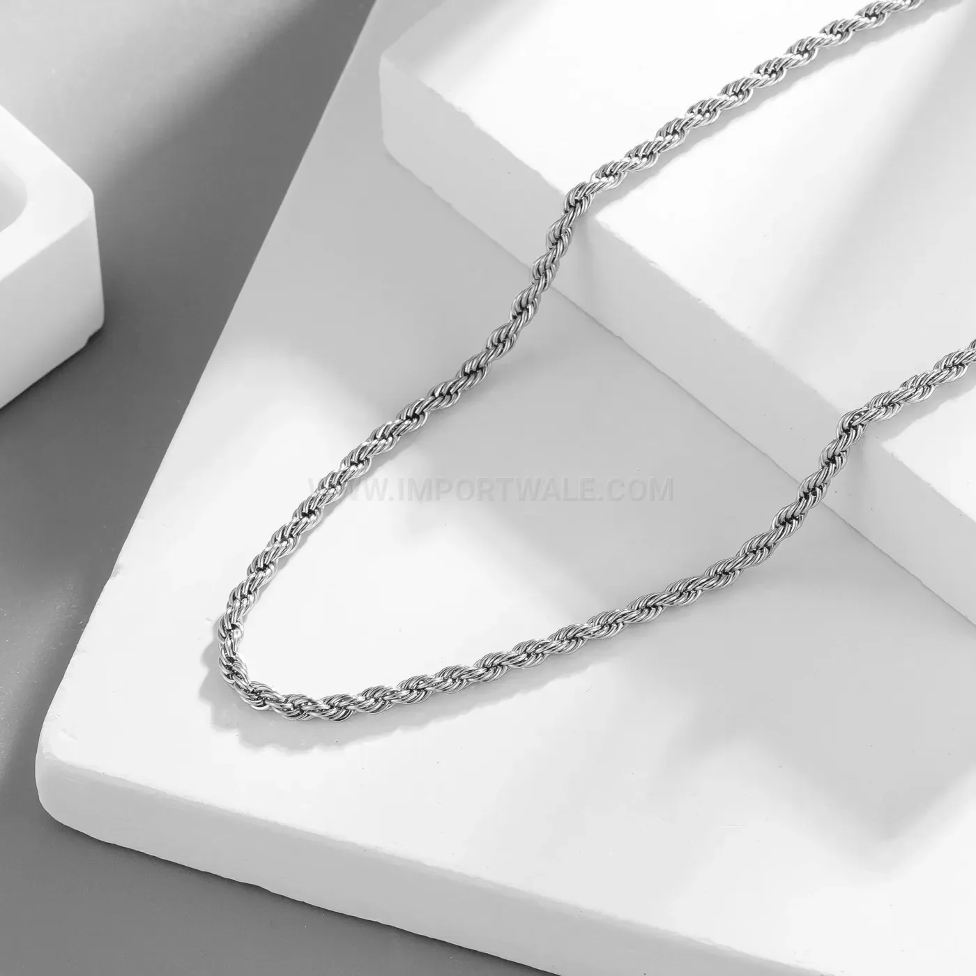 Elegant Minimalist Twisted Rope Chain Stainless Steel Sweater Necklace