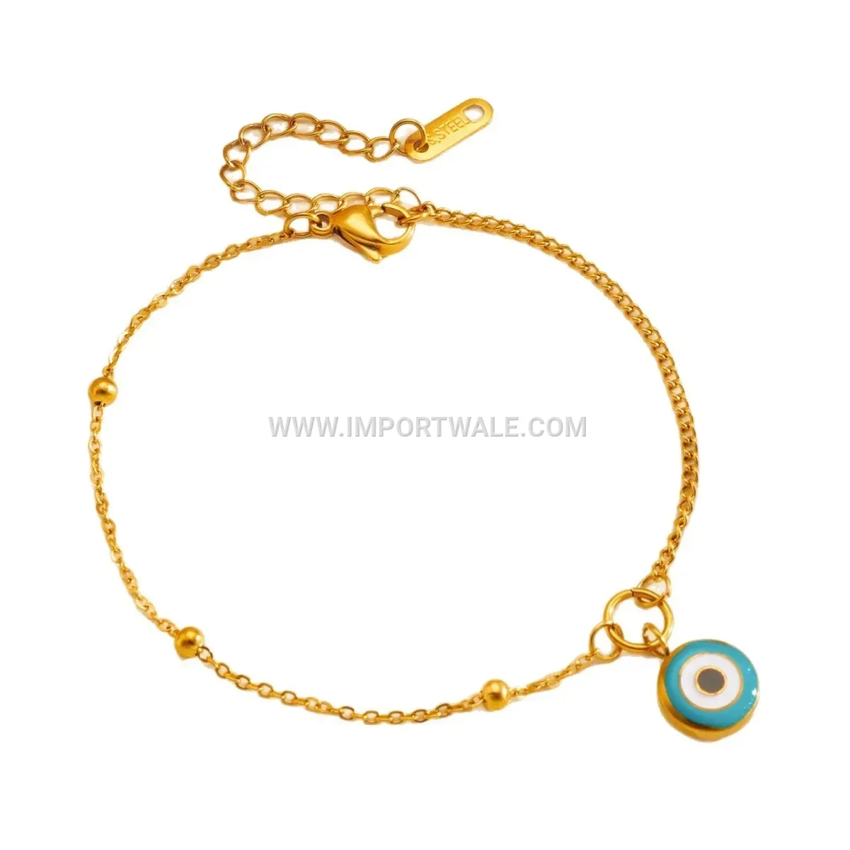 Stainless Steel Evil Eye Pendant Anklet