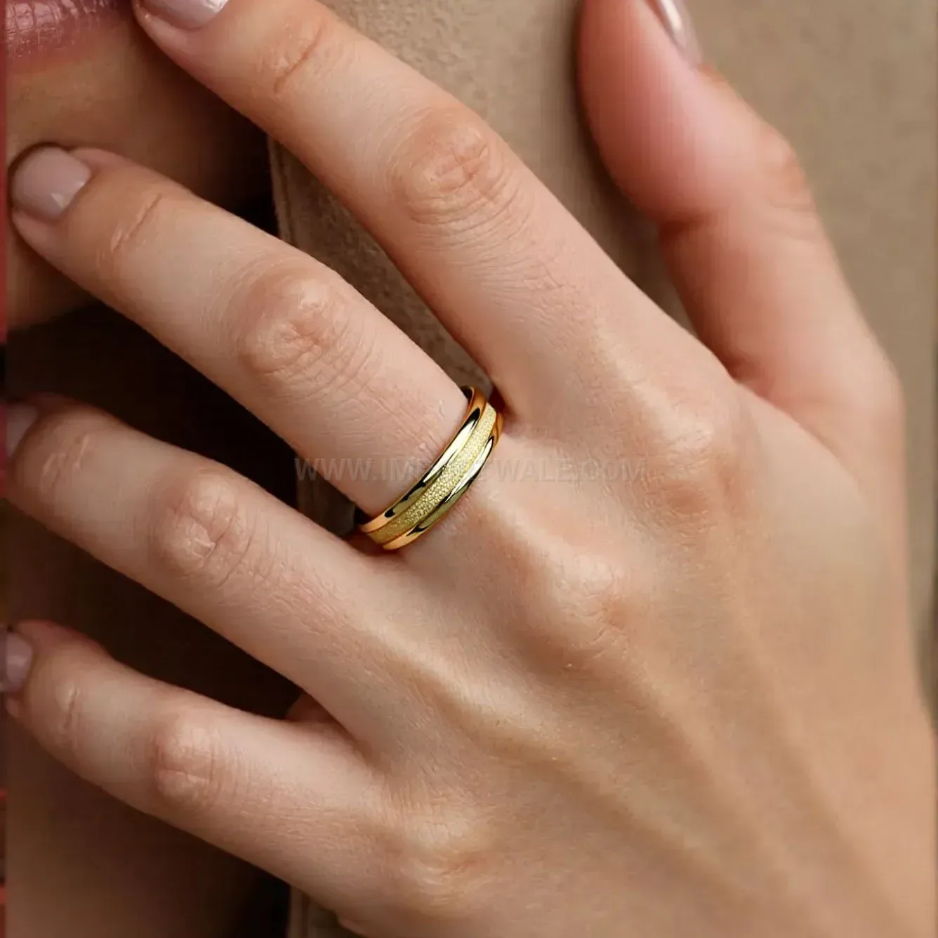 Modern Minimalist Matte Center 304 Stainless Steel Band Ring