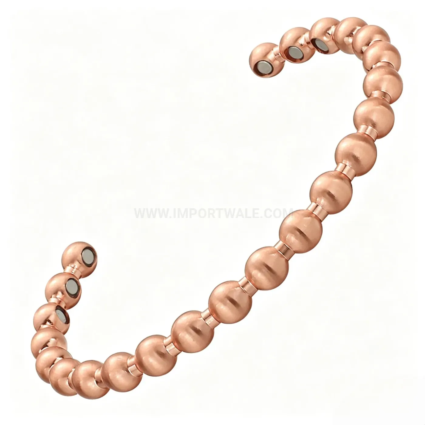Trendy Adjustable Pure Red Copper Magnetic Open Cuff Bracelet