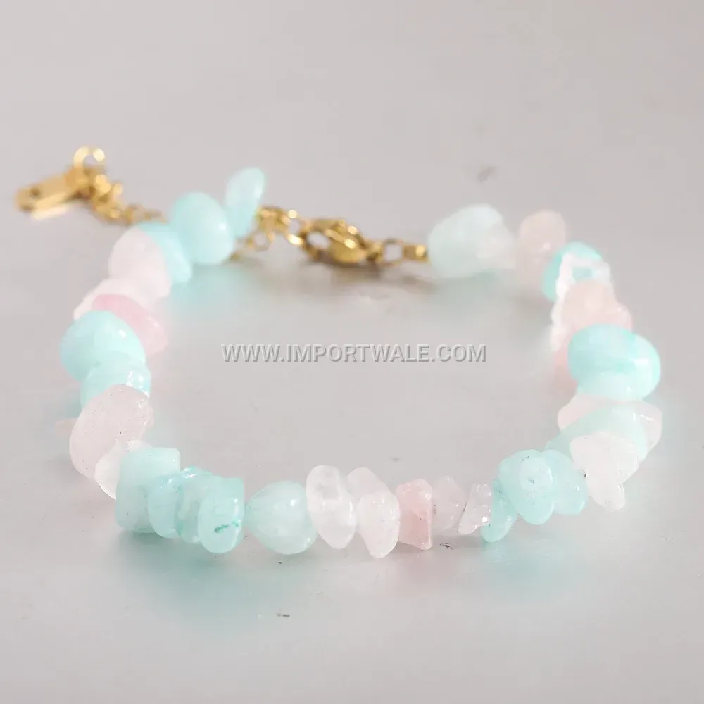Handwoven Stainless Steel Beaded Crystal Chip Bracelet
