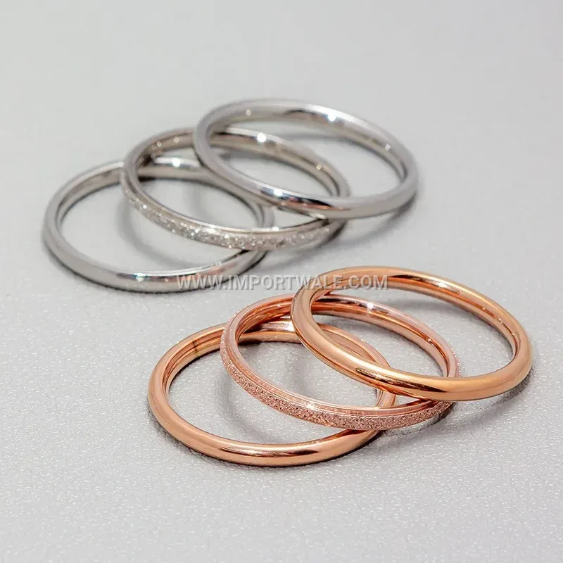 Minimalist Stainless Steel Triple Interlocking Plain Band Ring