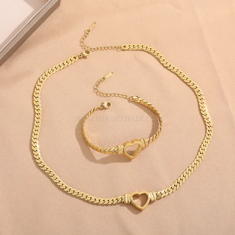 Trendy Hollow Heart Pendant Titanium Steel Clvicle Chain Necklace