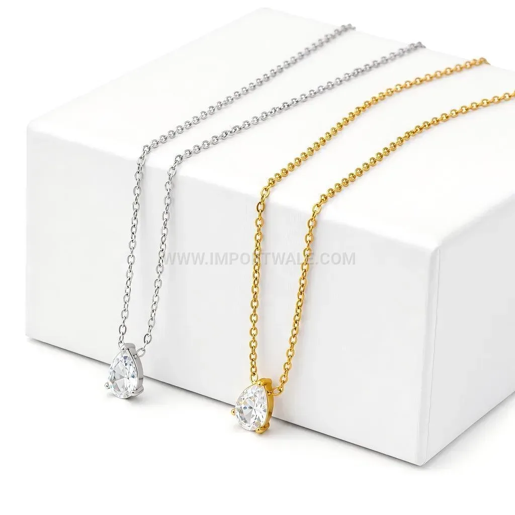 Baroque Pearl Stainless Steel Pendant Necklace