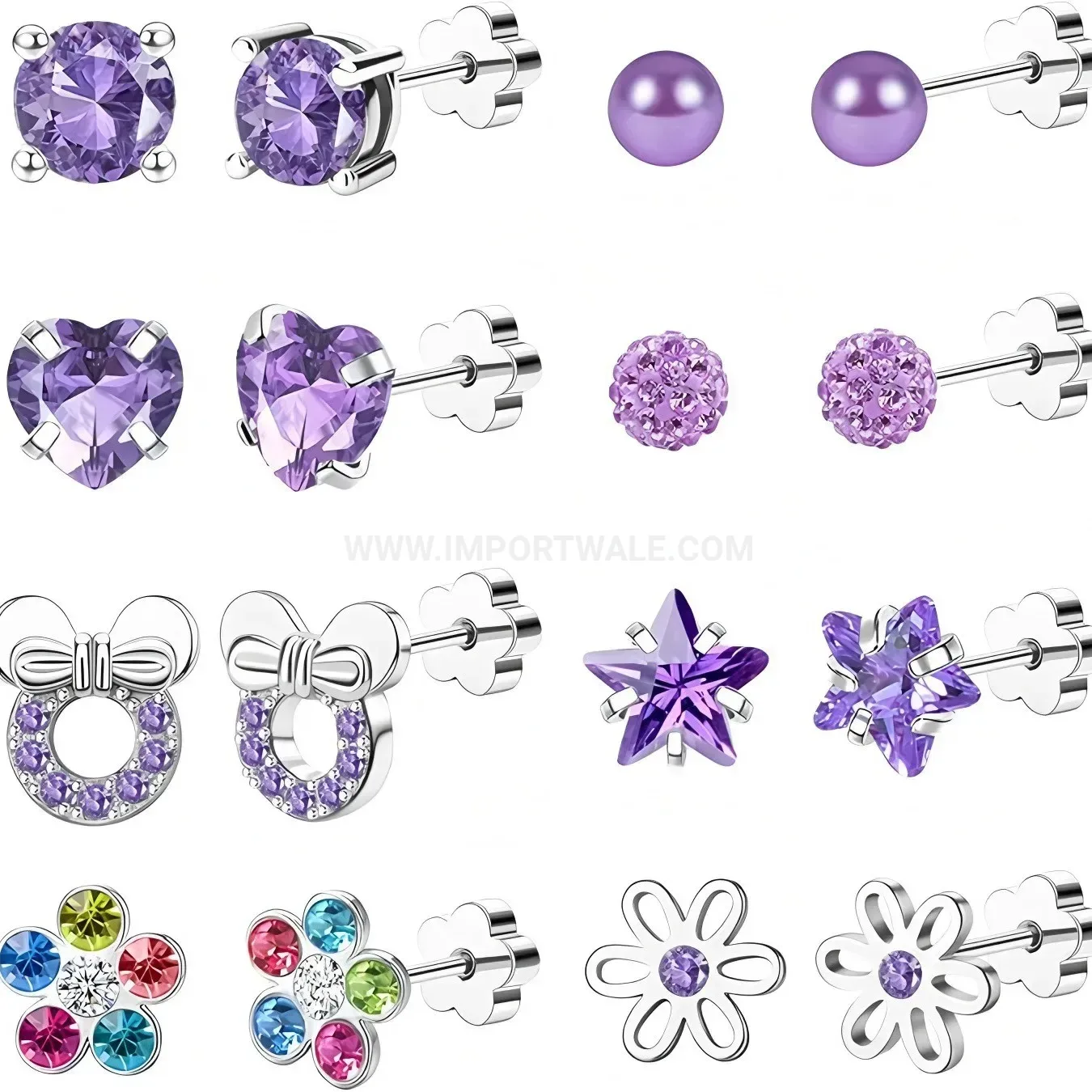 Trendy Stainless Steel Synthetic Opal Clay Ball Piercing Set