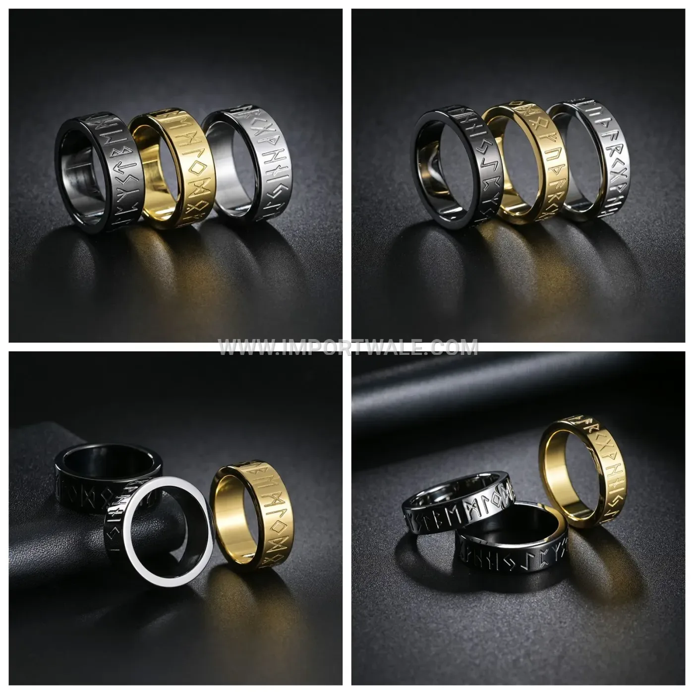 Etched Gold Tone Stainless Steel Dragon Ring
