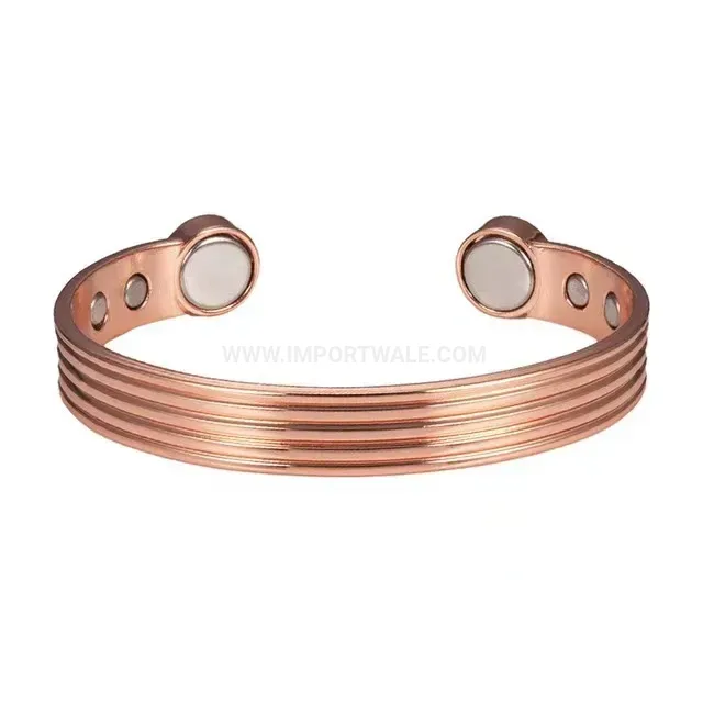 Minimalist Magnetic Pure Copper Open Cuff Bangle