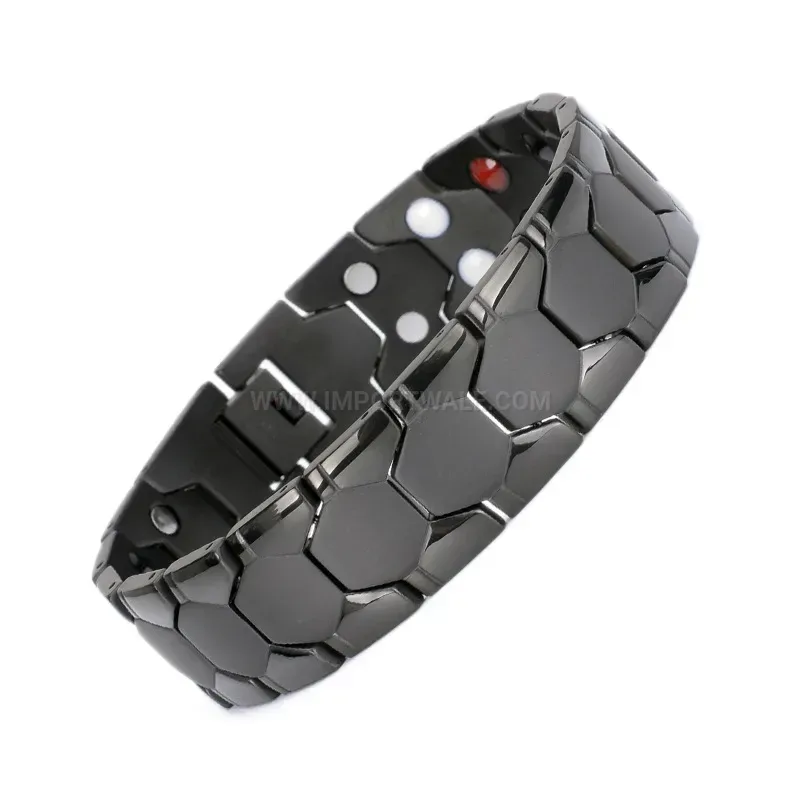 Premium Wide Titanium Steel Four In One Bio Magnetic Bracelet