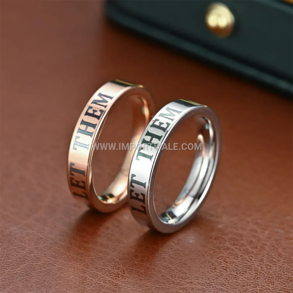 Engraved Stainless Steel Smooth Band Ring