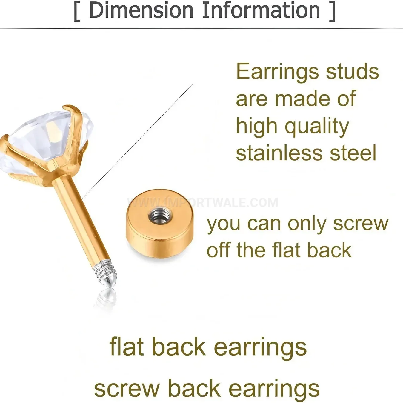 Stylish Integrated Zircon Stainless Steel Cartilage Ear Studs