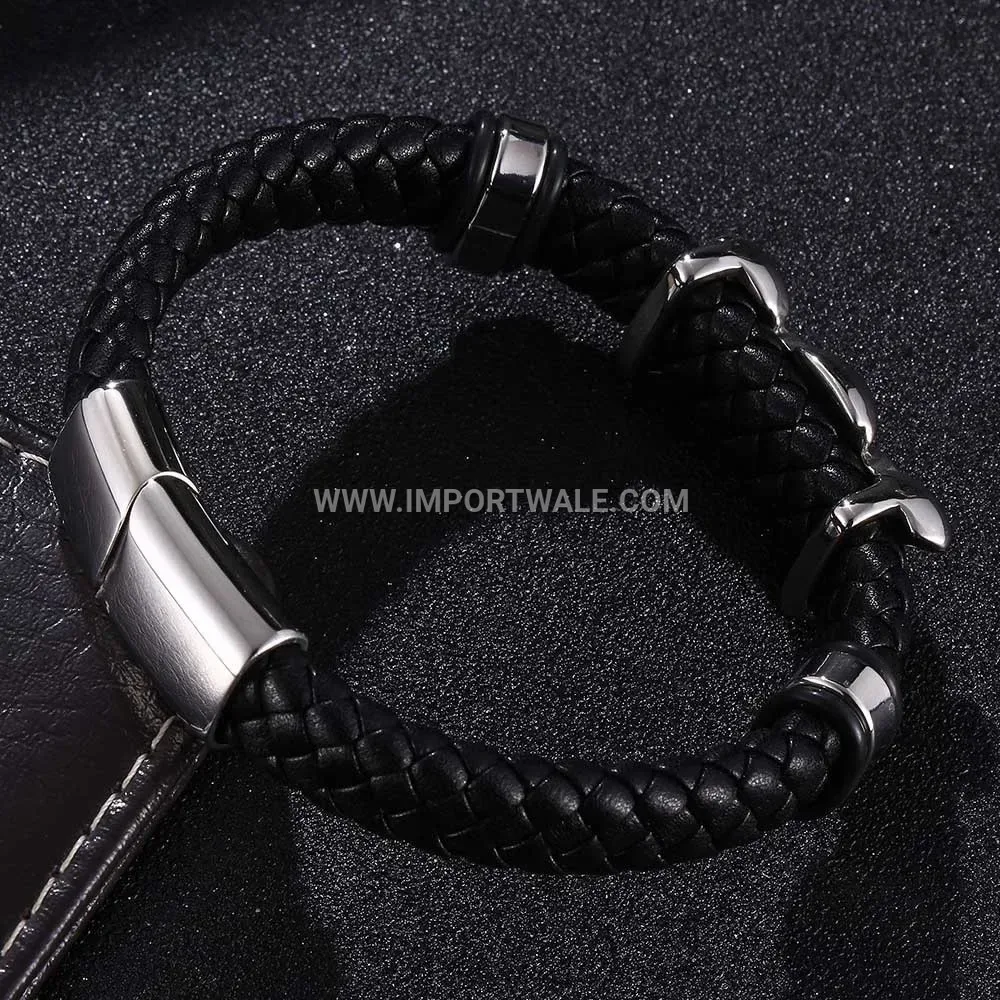 Sleek Geometric Titanium Steel Magnetic Bracelet for Men