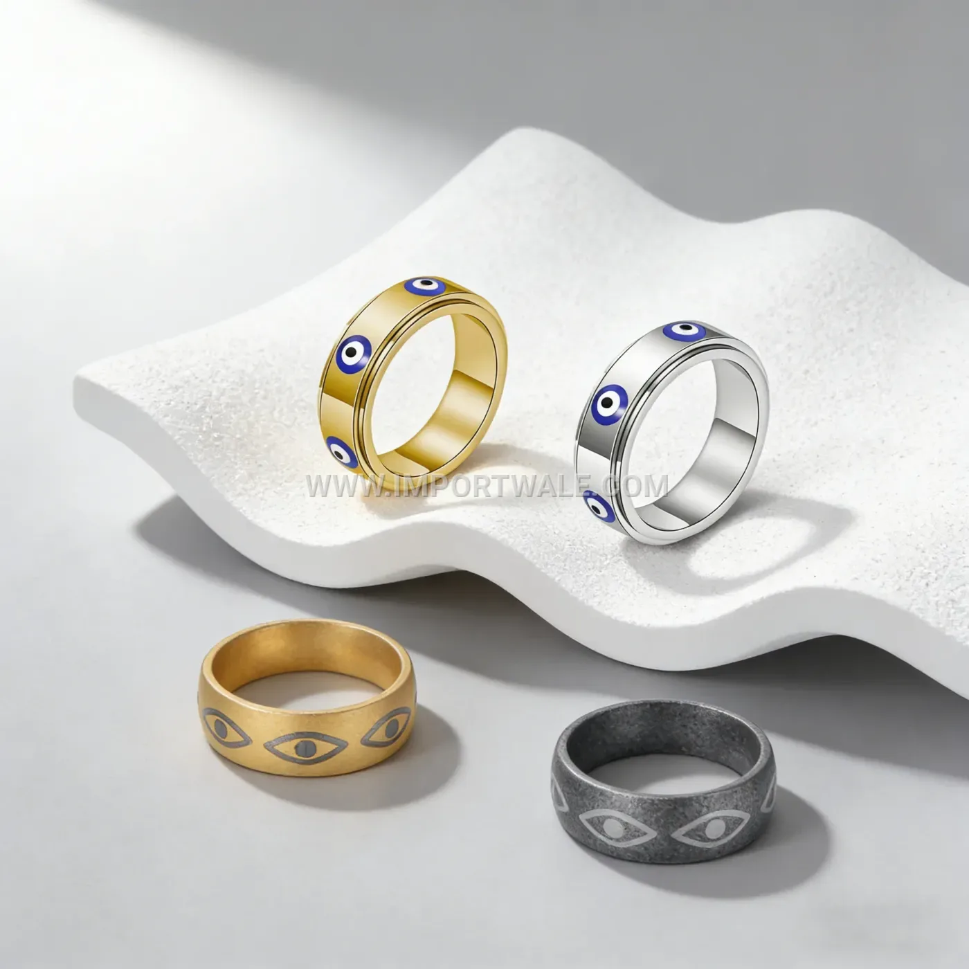 Faceted Geometric Stainless Steel Band Ring