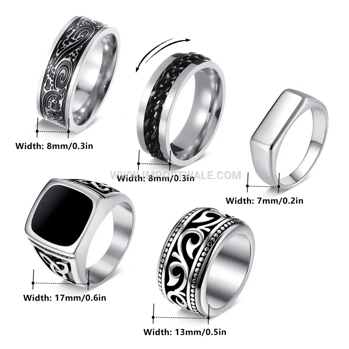 Geometric Electroplated Stainless Steel Band Ring