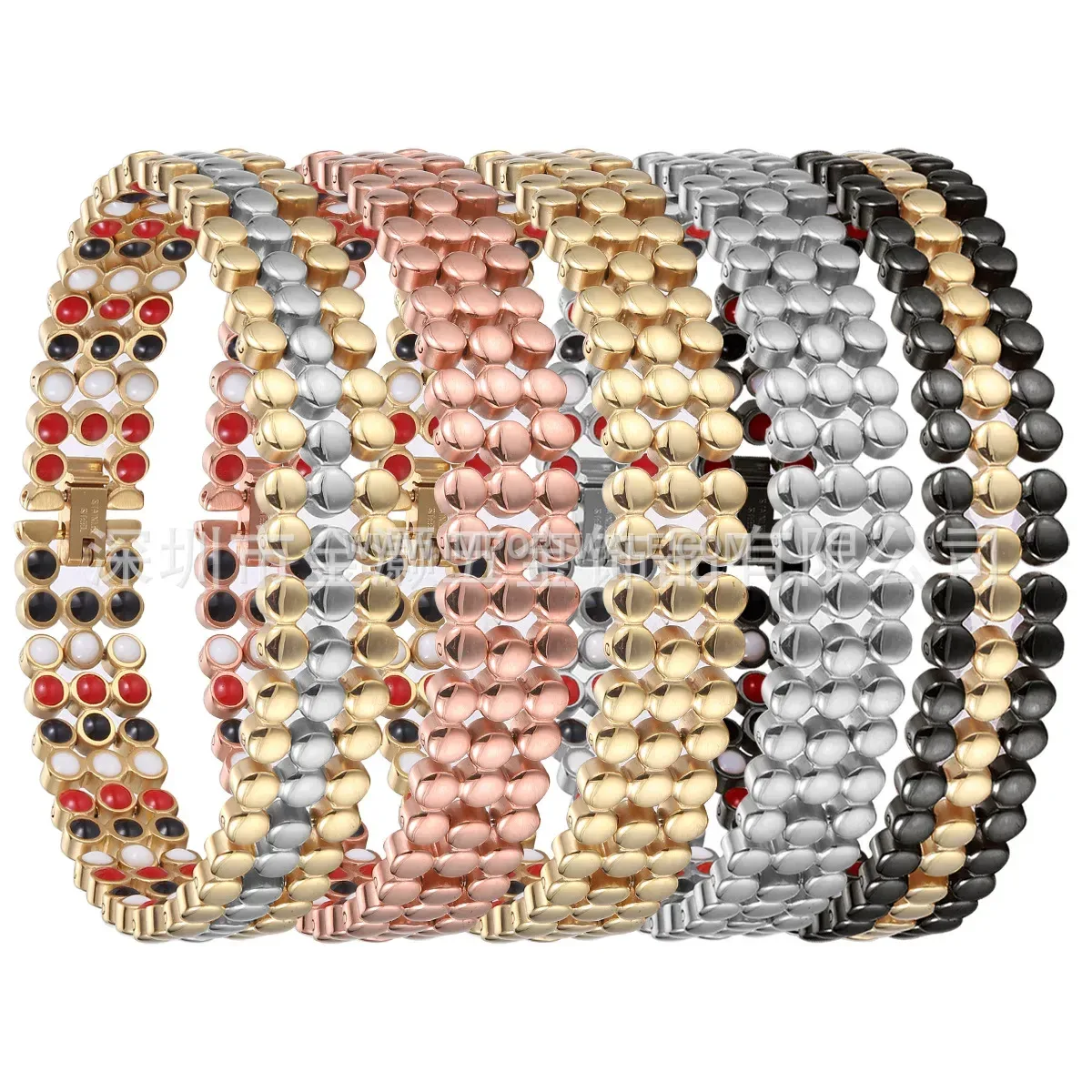 Triple-Row Magnetic Titanium Steel Unisex Energy Bracelet