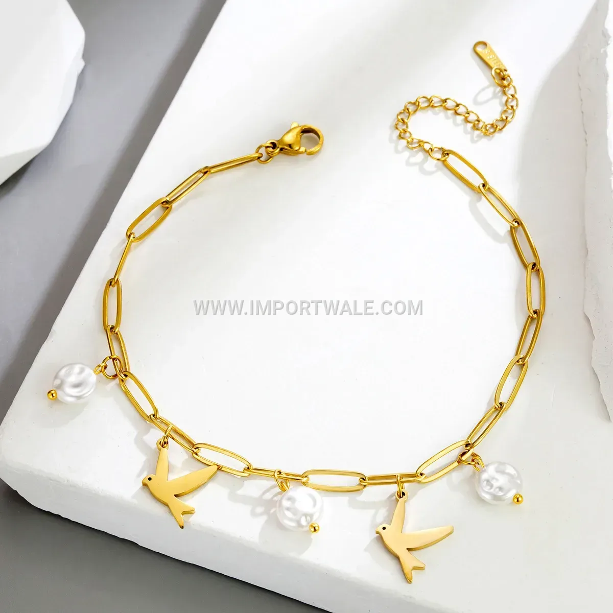 Stainless Steel Tassel Heart Motif Premium Anti Tarnish Anklet