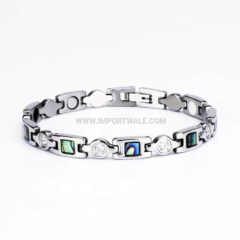 18K Gold Plated Shell Accent Adjustable Titanium Steel Bracelet