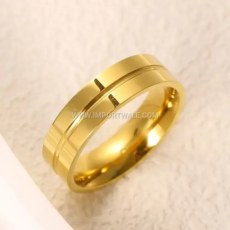 Minimalist Gold Plated Stainless Steel Wedding Band