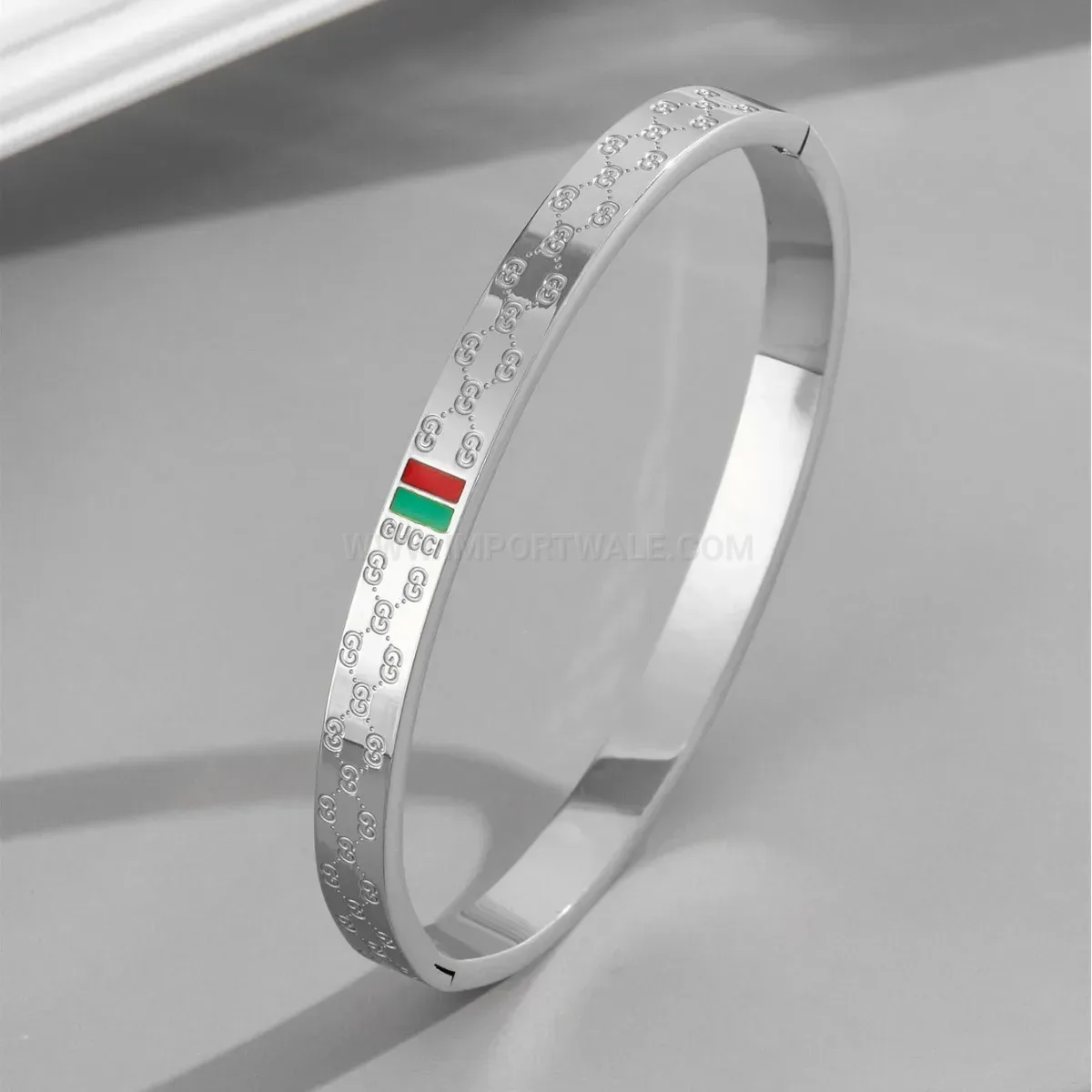 Chic Vintage Engraved Titanium Steel Double G Bangle Bracelet