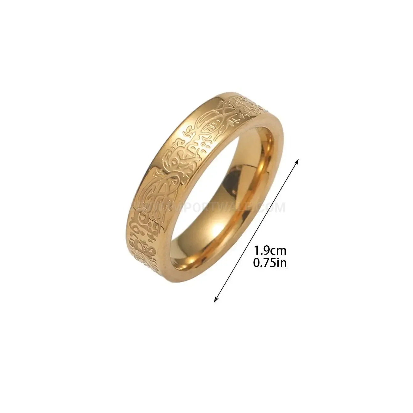 Waterproof Stainless Steel Islamic Ayatul Kursi Band Ring