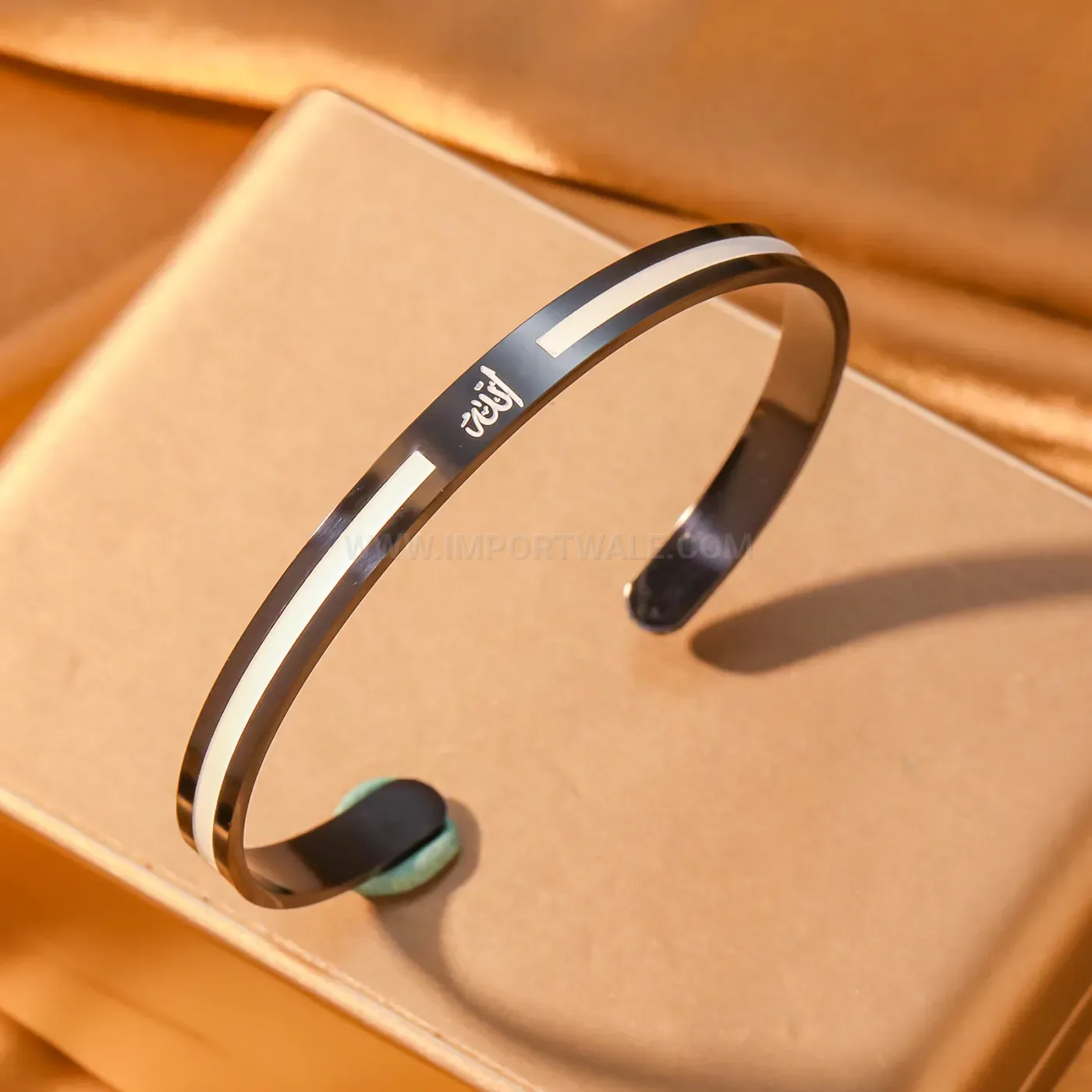 Minimalist Stainless Steel Allah Arabic Cuff Bangle