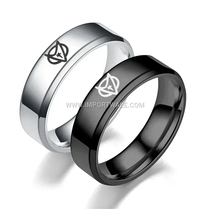 Beveled Edge Stainless Steel Minimalist Band Ring
