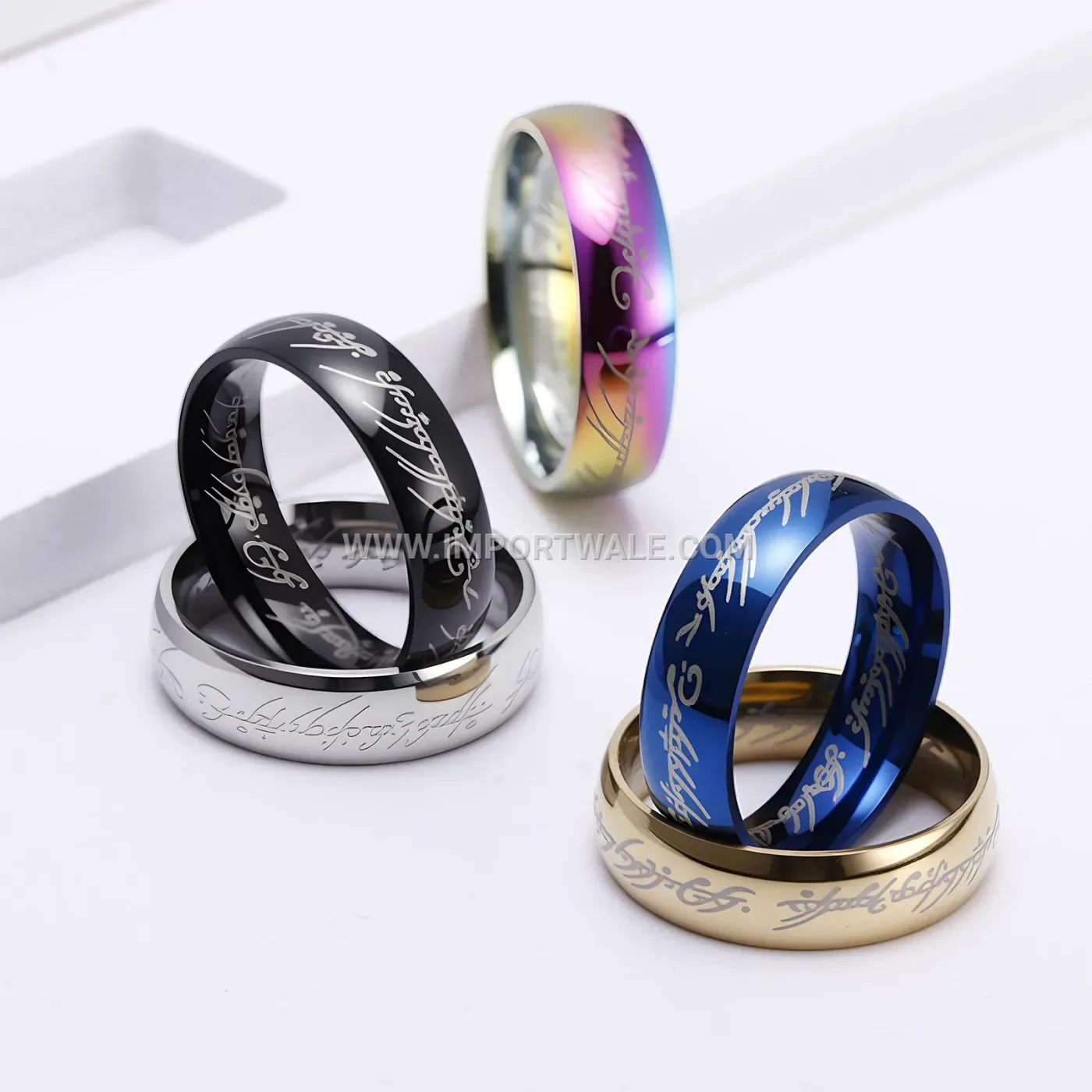 Vintage Inscribed Stainless Steel Band Ring