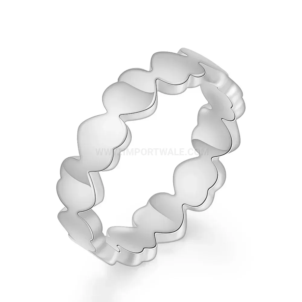 Fashion Minimalist Gold Plated Heart Band Stainless Steel Ring