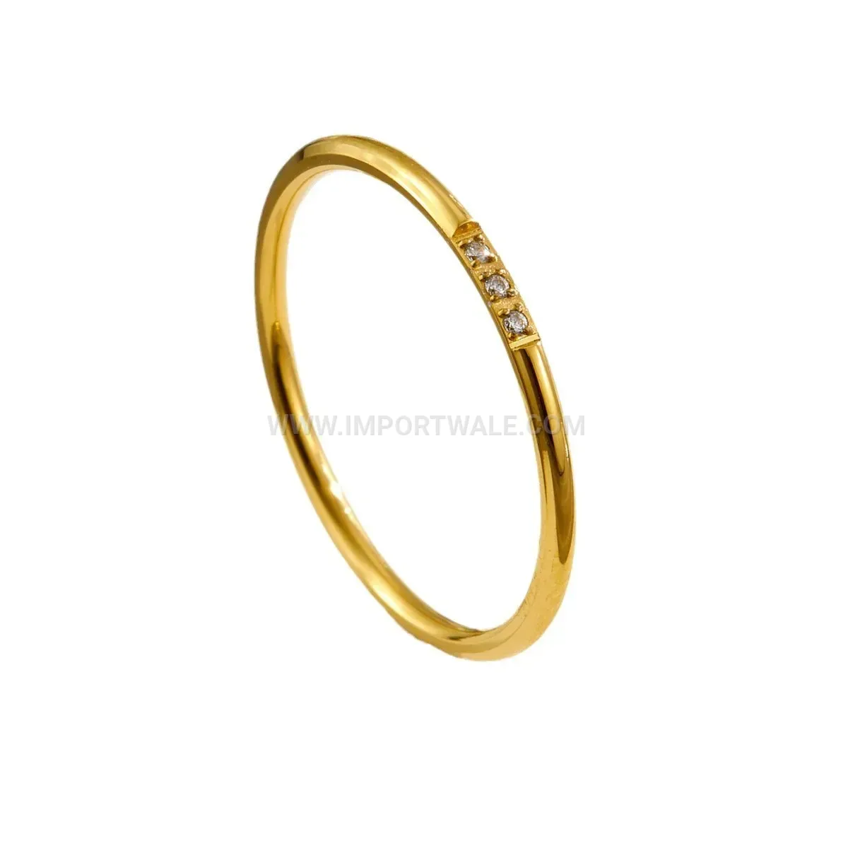 Ultra Fine Gold Plated Titanium Steel Zircon Ring