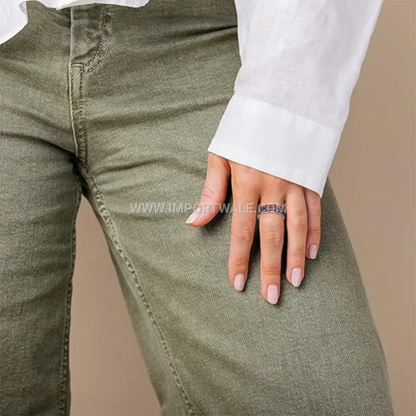 Stainless Steel Band Ring with Inlaid Wood and Opal
