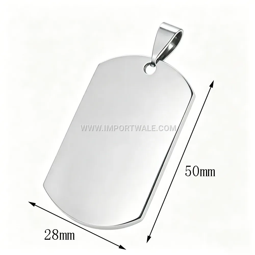 Geometric Stainless Steel Dog Tag Men Pendant