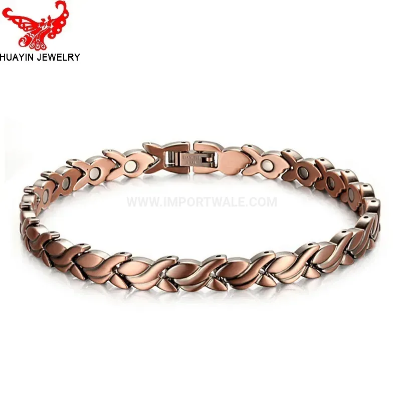 Bold Minimalist Pure Copper Swallow Charm Magnetic Bracelet