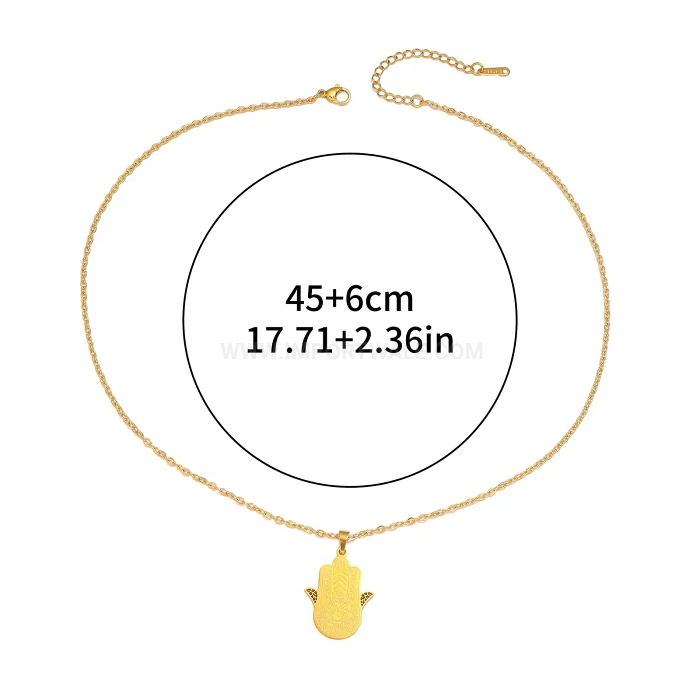 Trendy Stainless Steel Hand Calligraphy Islamic Pendant Necklace