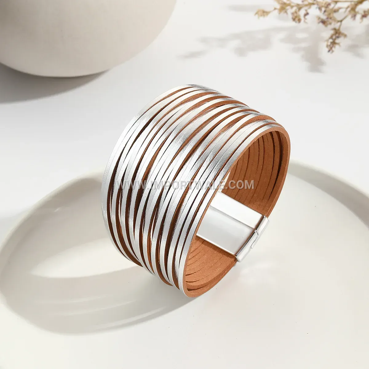Multi-Strand Gradient PU Leather Magnetic Clasp Bracelet