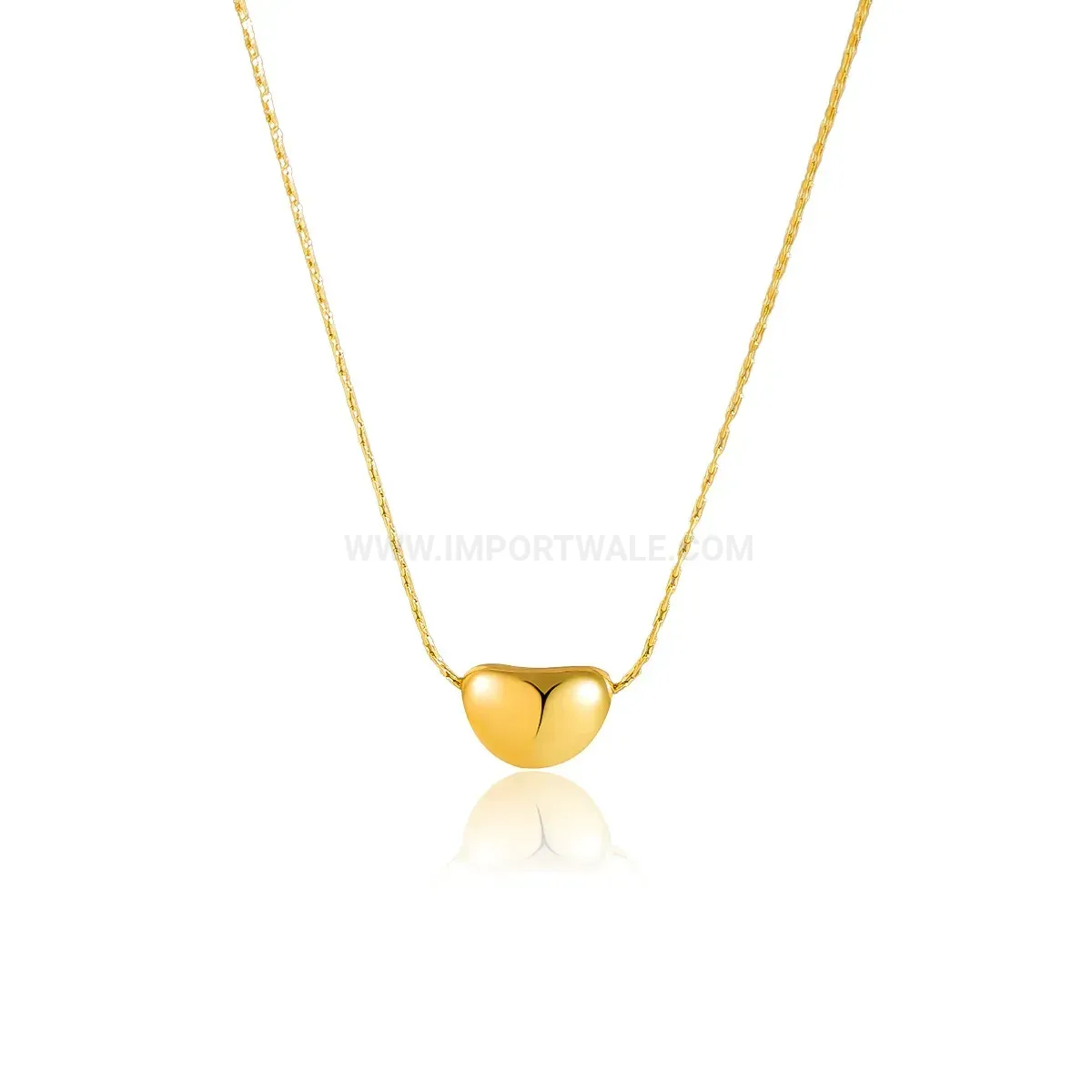Elegant Minimalist Titanium Steel Love Bean Pendant Clavicle Necklace in Gold