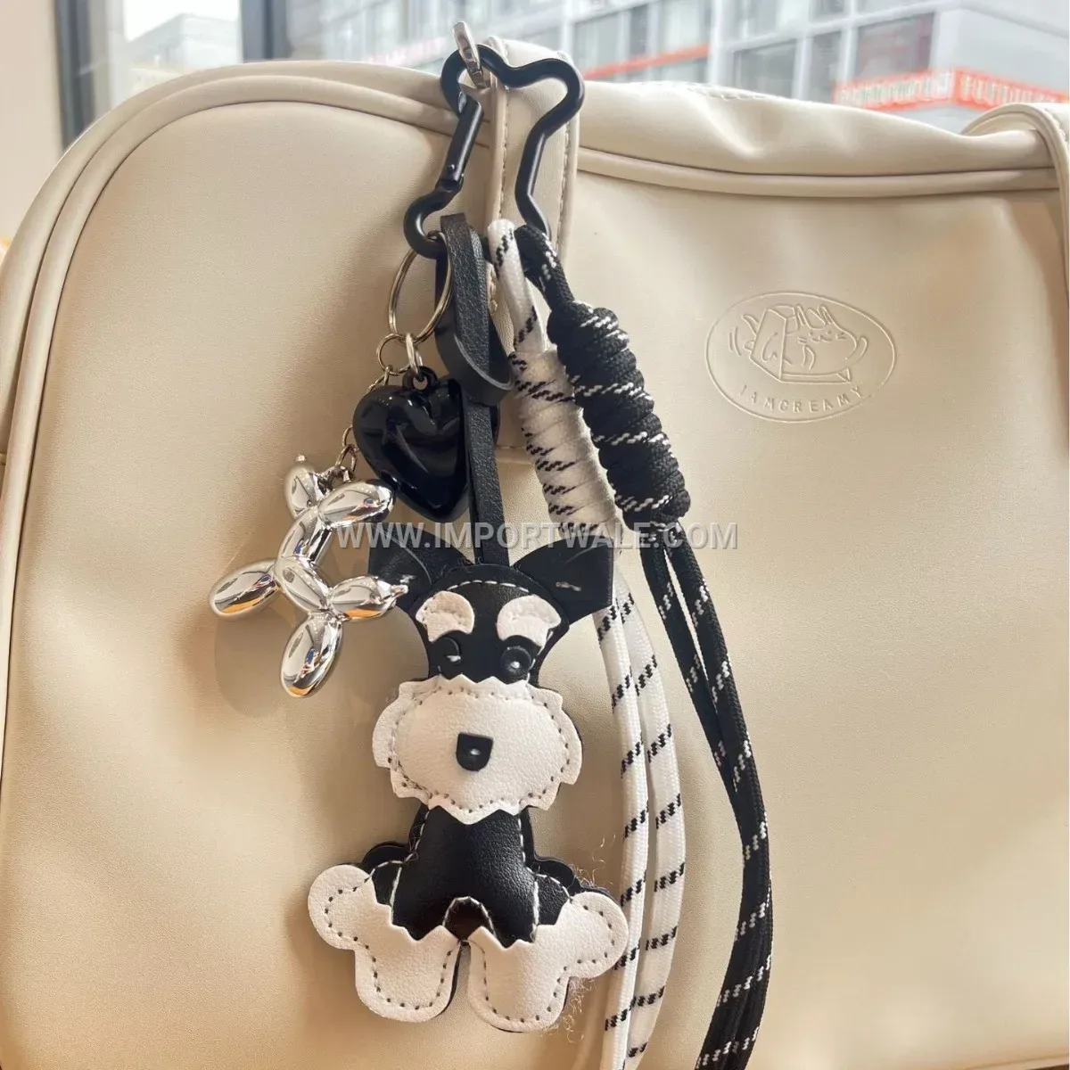 Playful Schnauzer Dog Bag Creative Key chains with Mini Camera