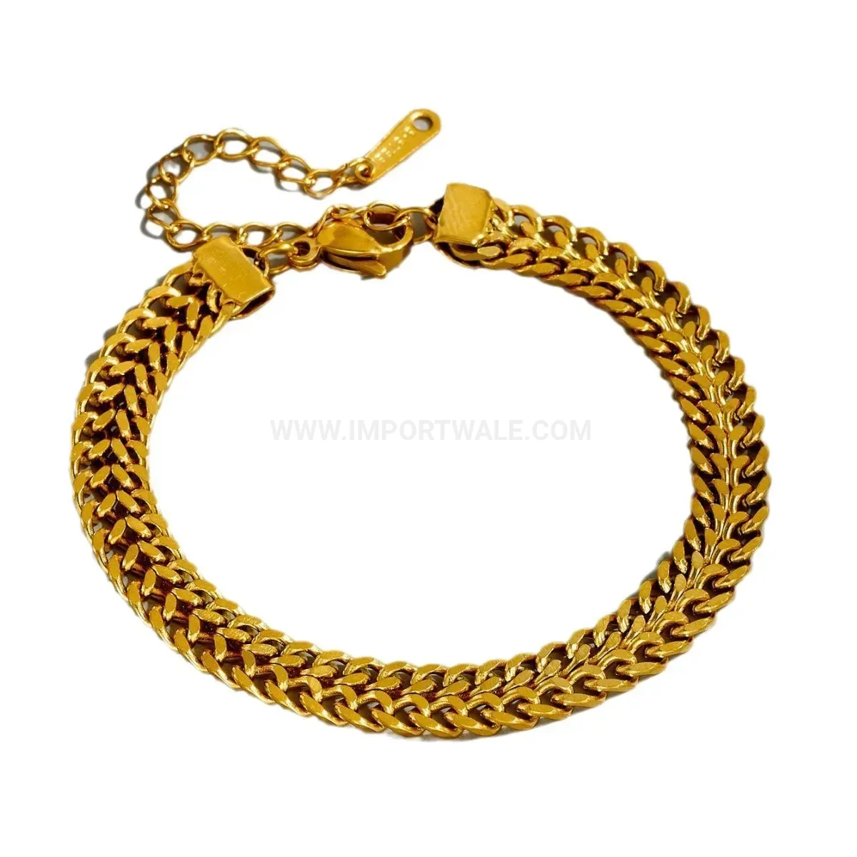 Vintage Gold Woven Thick Chain Titanium Steel Jewelry Set