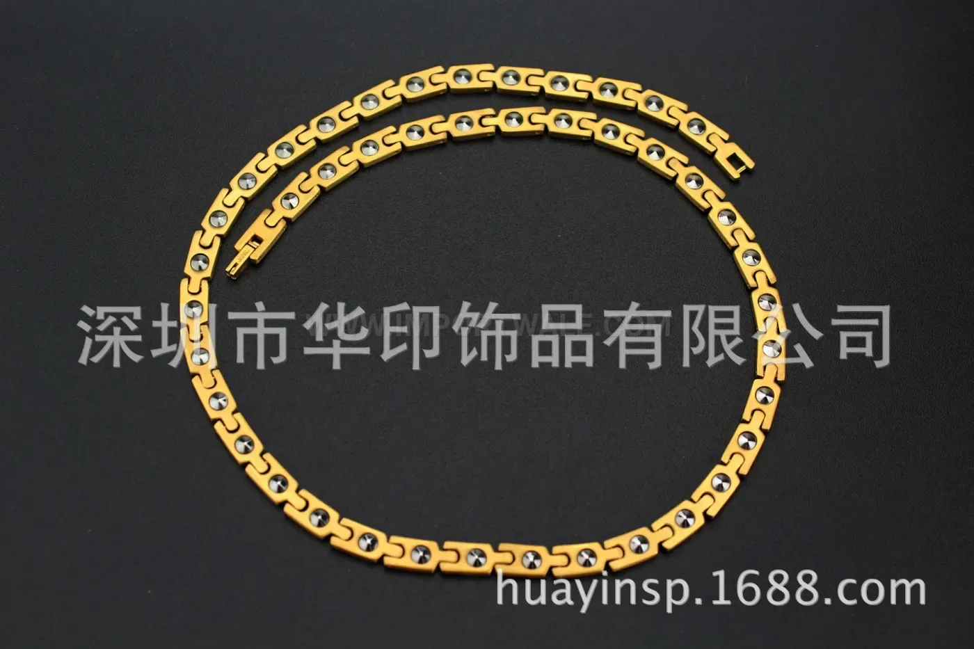 Stylish Titanium Germanium Bio Magnetic Geometric Chain Necklace