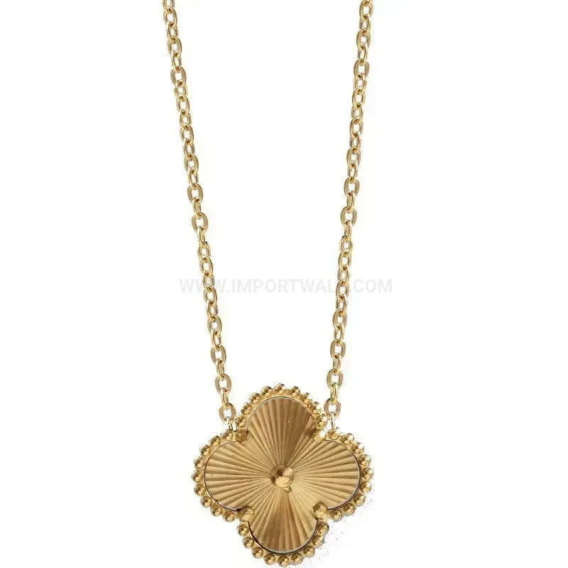 Fashion Gold Plated Stainless Steel Five Clover Leaf Jewelry Set