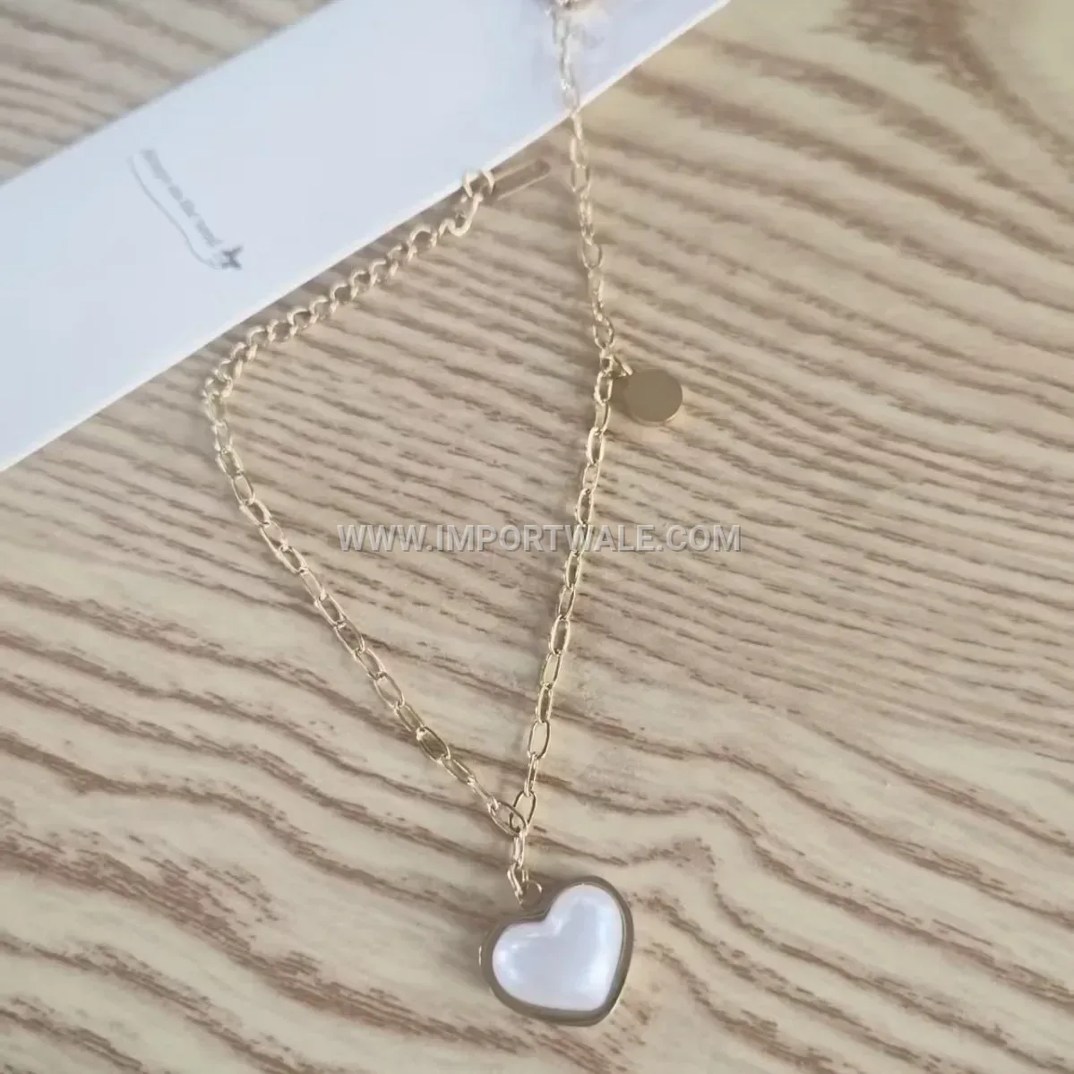 Heart Charm Pearl Stainless Steel Anklet
