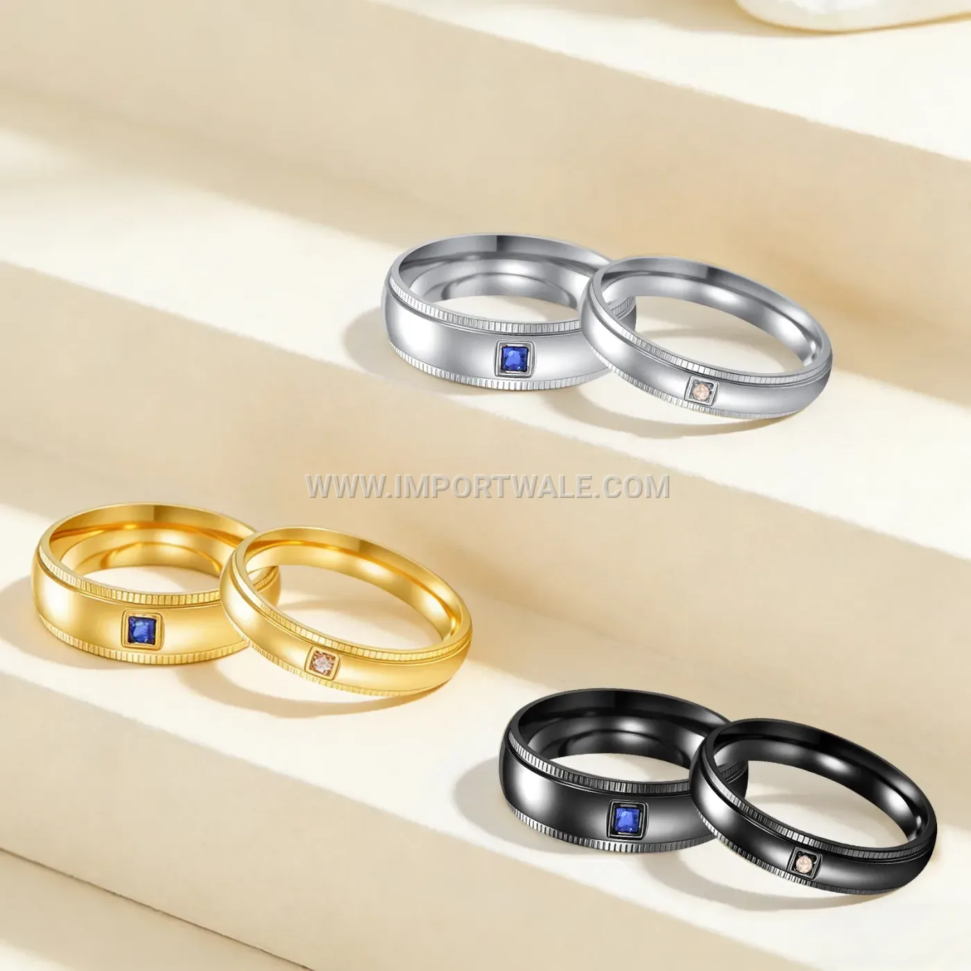Matte Black Stainless Steel Engraved Crown Ring