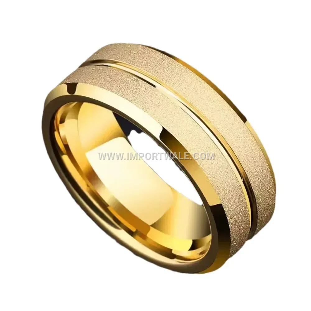 Beveled Matte Stainless Steel Band Ring