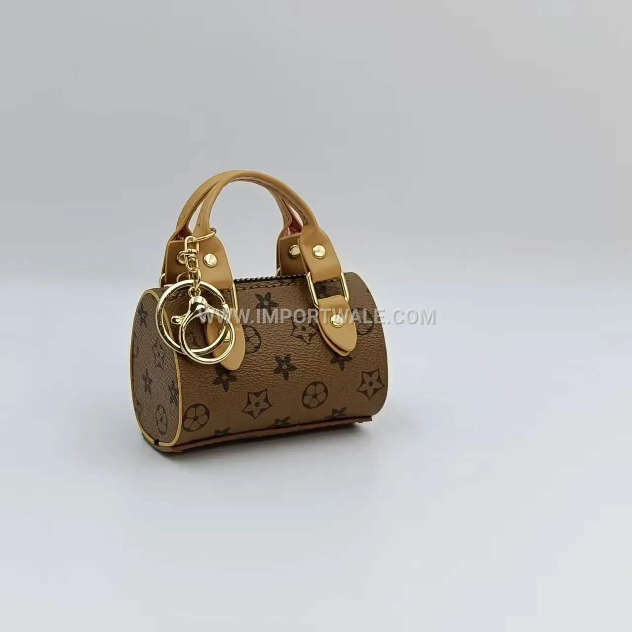 Mini Leather Pouch Bag Charm Keychain Accent
